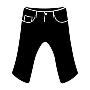 Jeans black vector icon on white background Stock Illustration