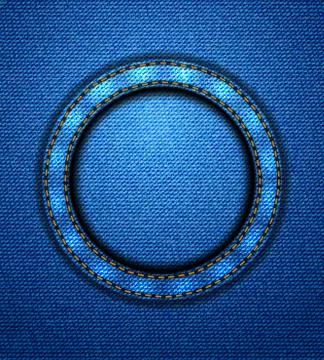 Jeans circular patch イラスト素材