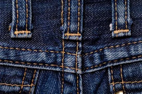 Jeans close-up seam texture Stock Photos
