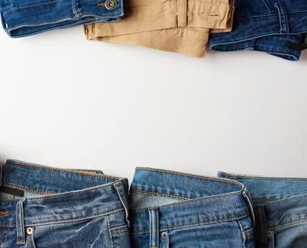 Jeans frame on white background Stock Photos
