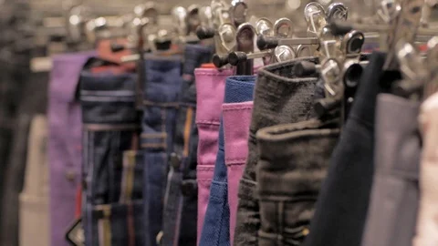 Jeans on a hanger Stock Footage 103688714
