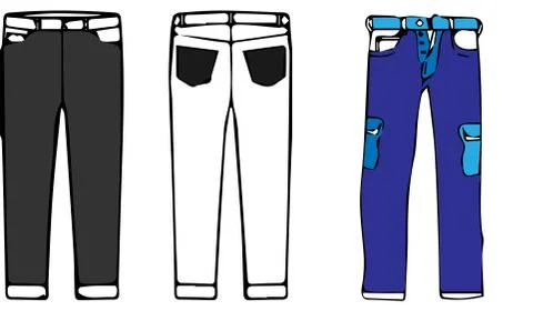 Jeans icon on white background Stock Illustration