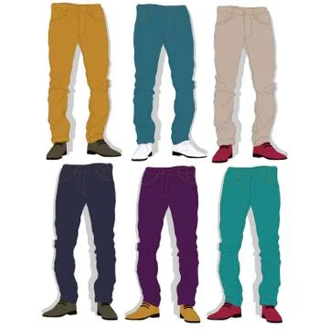 Jeans illustration vector set Stock Illustration