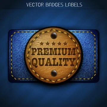 Jeans leather label Stock Illustration
