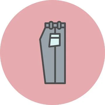 Jeans Line Filled Circle Icon Stock Illustration