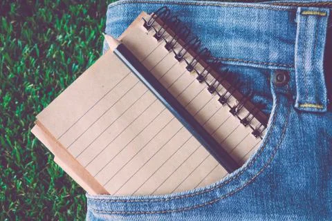 Jeans notebooks Stock Photos