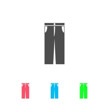 Jeans pants icon flat. Stock Illustration