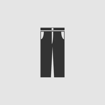 Jeans pants icon flat. Stock Illustration