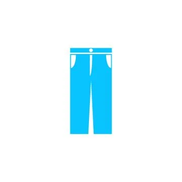 Jeans pants icon flat. Stock Illustration