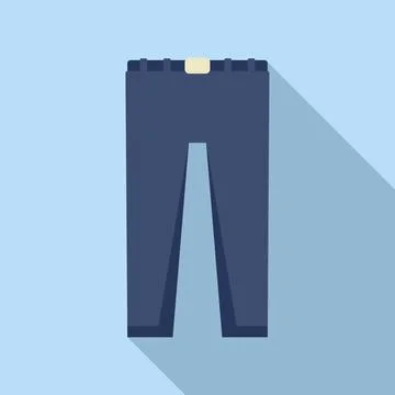 Jeans pants icon flat vector. School uniform Stock Illustration