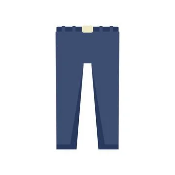Jeans pants icon flat vector. School uniform Stock Illustration