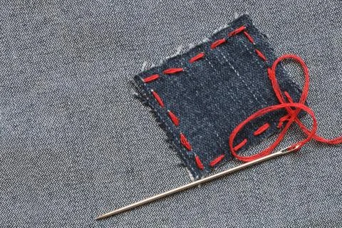 Jeans patch Foto stock