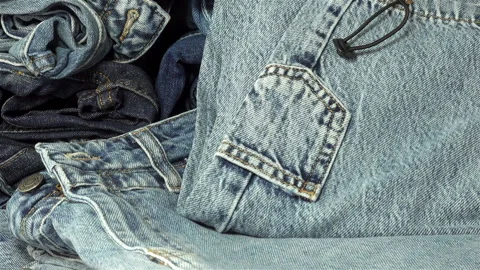 Jeans with a pocket as a background. Stock Footage 126622949