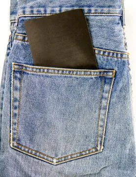 Jeans pocket with blank note Stock Photos
