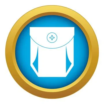 Jeans pocket with button icon blue vector isolated 库存插图
