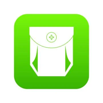 Jeans pocket with button icon digital green Illustrazione stock