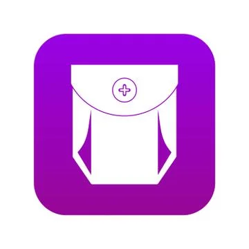 Jeans pocket with button icon digital purple Illustrazione stock