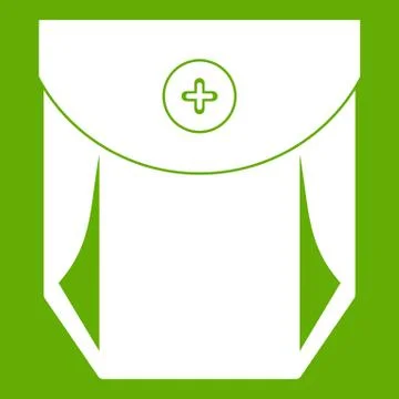 Jeans pocket with button icon green Stock Illustration