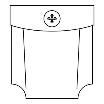 Jeans pocket with button icon, outline style Stockillustratie