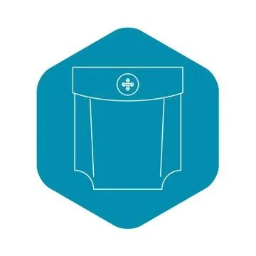 Jeans pocket with button icon, outline style Stock Illustration