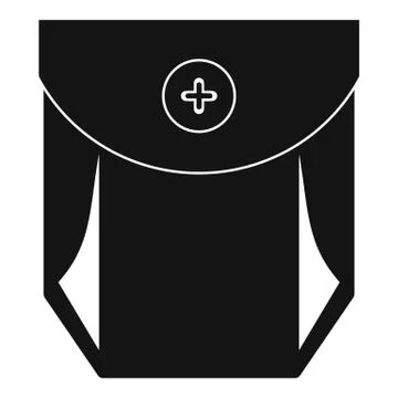 Jeans pocket with button icon, simple style Stock Illustration