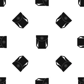 Jeans pocket with button pattern seamless black イラスト素材