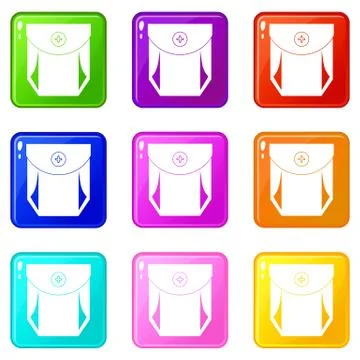 Jeans pocket with button set 9 Illustrazione stock