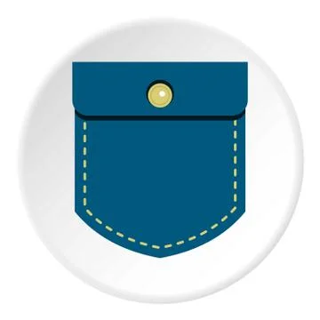 Jeans pocket icon circle Stock Illustration