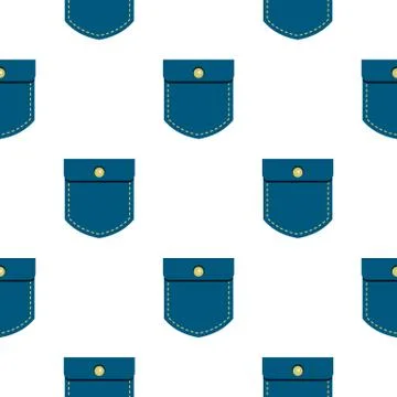 Jeans pocket pattern flat Stock Illustration