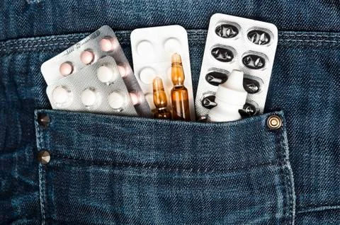 Jeans pocket 스톡 사진