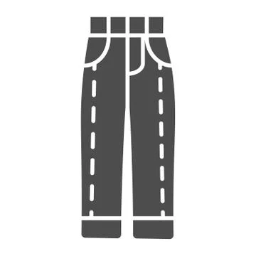 Jeans solid icon, Casual clothing concept, Men jeans or pants sign on white Stock Illustration