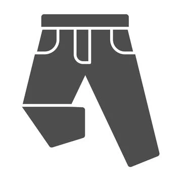 Jeans solid icon, shopping concept, men clothing sign on white background, pants Stockillustratie