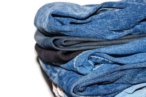 Jeans stacked Stock Photos