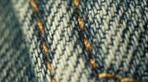 Jeans stitch. sewing line. macro Video stock 48226475
