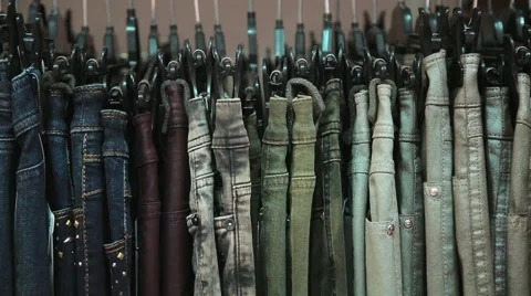 Jeans in the store Stock Footage 61535948