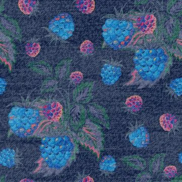 Jeans strawberry background. Vector Illustrazione stock