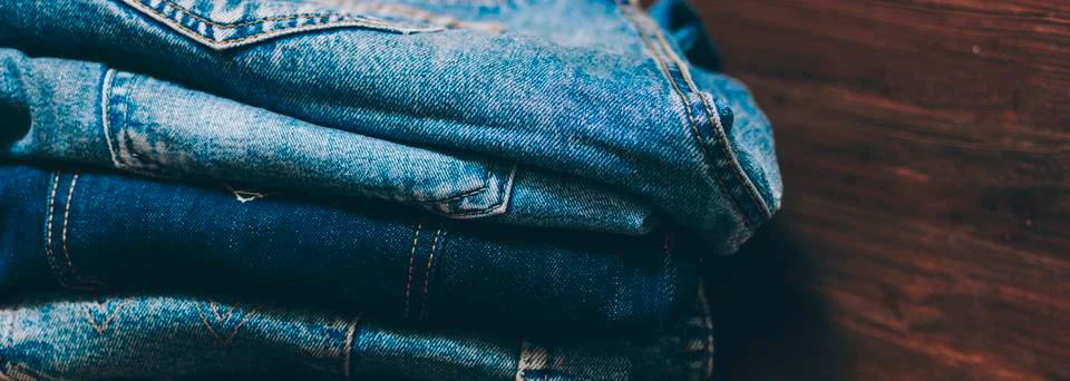 Jeans On Table Stock Photos