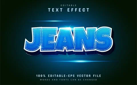 Jeans text effect 3d Stock Illustration