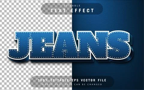 Jeans text effect editable Stock Illustration