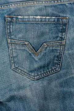 Jeans Texture - the back pocket Stock Photos