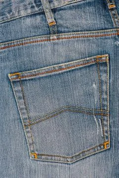 Jeans Texture - the back pocket Stock Photos