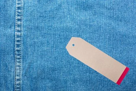 JEANS texture background with tag Stock Photos