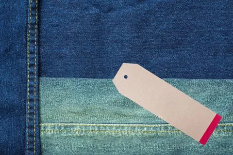 JEANS texture background with tag Stock Photos