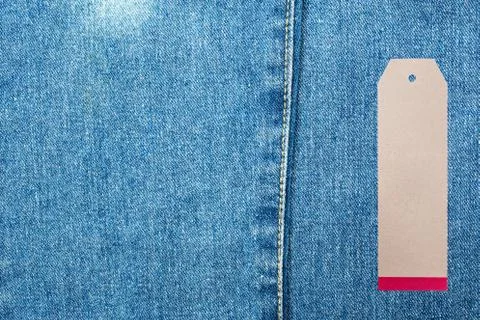 JEANS texture background with tag Stock Photos