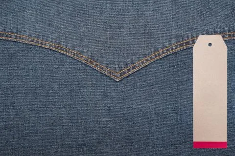 JEANS texture background with tag Stock Photos