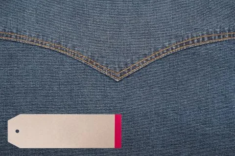 JEANS texture background with tag Stock Photos