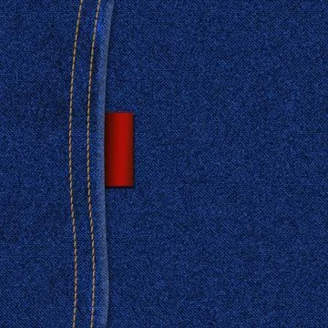 JEANS TEXTURE WITH LABEL Stock Illustration