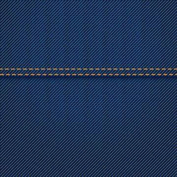 Jeans texture with seam Stock Illustration