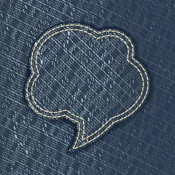 Jeans textured speech bubble Stock Illustration