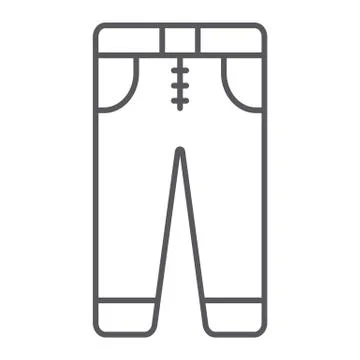 Jeans thin line icon, clothes and fashion, trousers sign, vector graphics, a 库存插图